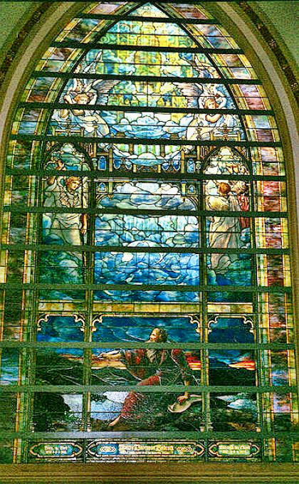 Louis Tiffany's Holy City stained glass window