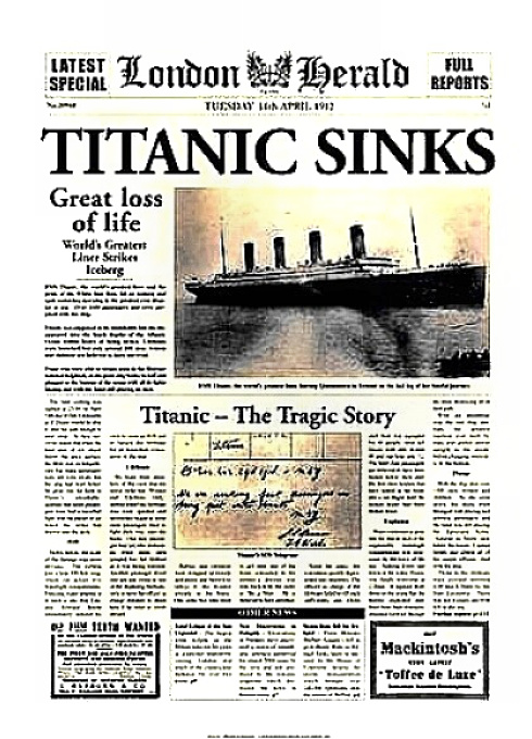 Titanic Sinking - news story