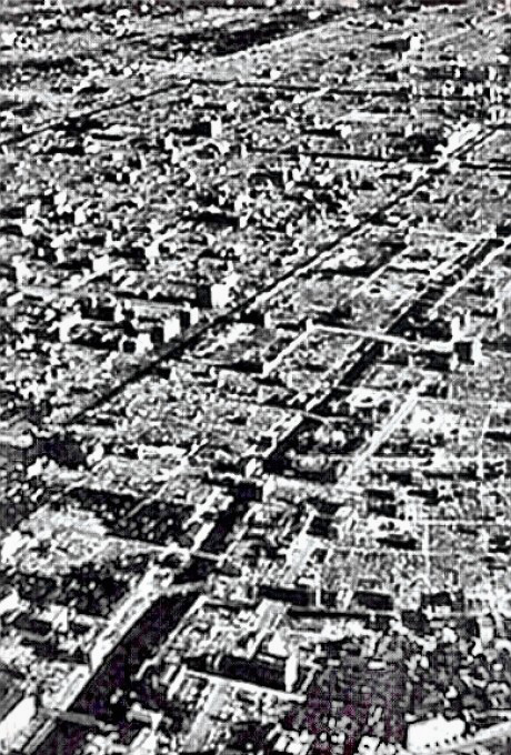 Tokyo firebombing - aerial view