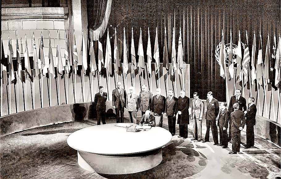 Netherlands signing United Nations Charter