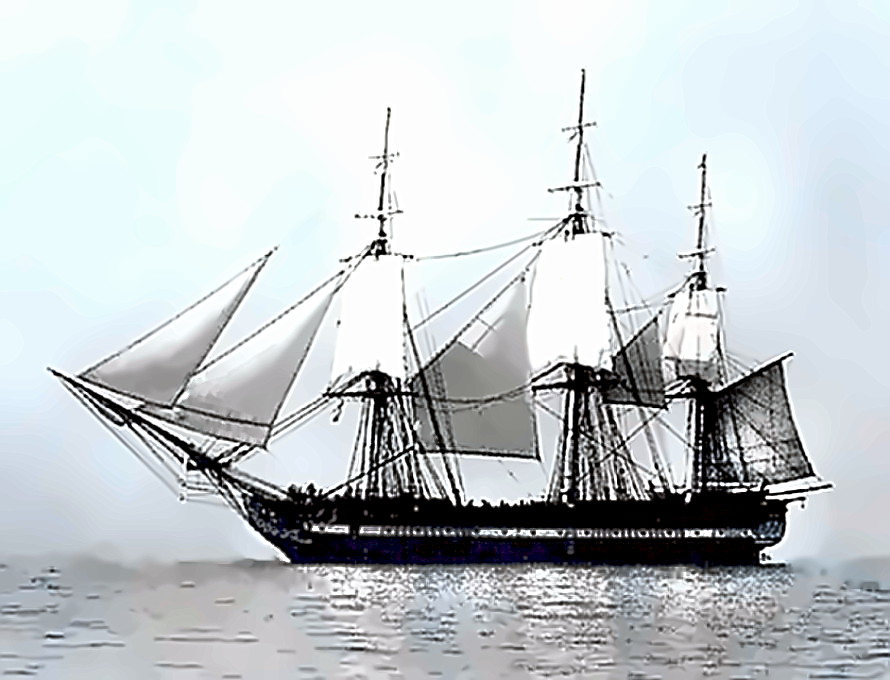USS Constitution - under sail - She really did land Marines over a century before we tried it again