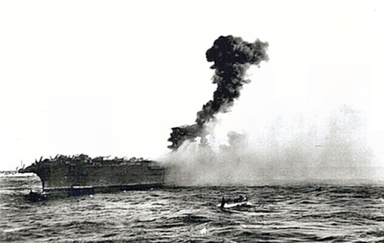 USS Lexington is lost at battle of the Coral Sea