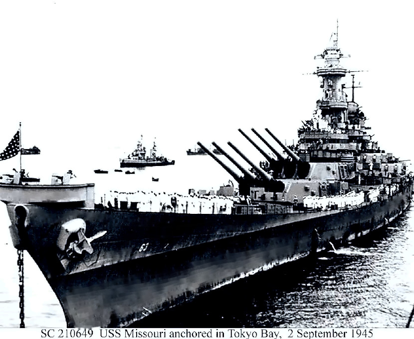 USS Missouri(BB-63)in Tokyo Bay day of signing