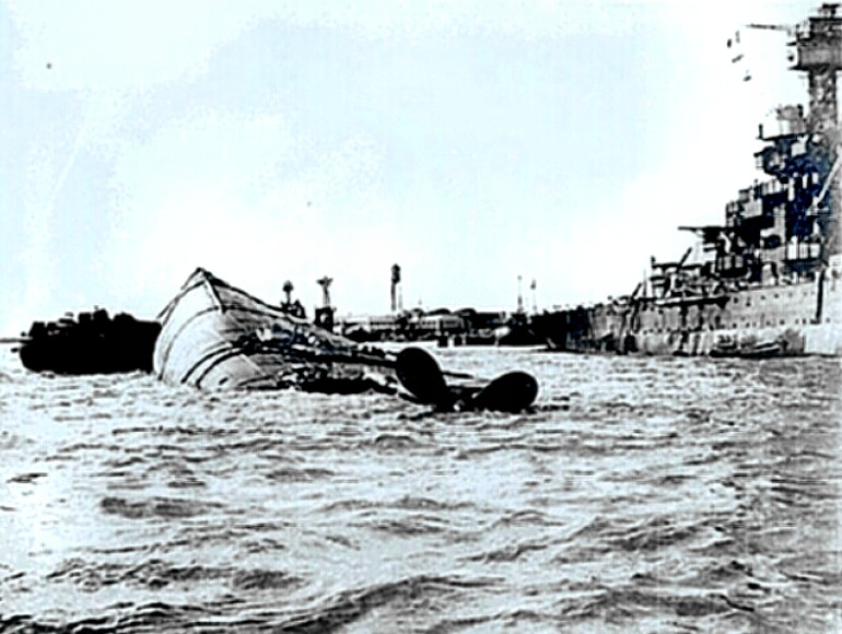 USS Oklahoma (BB-37)- sunk at Pearl Harbor