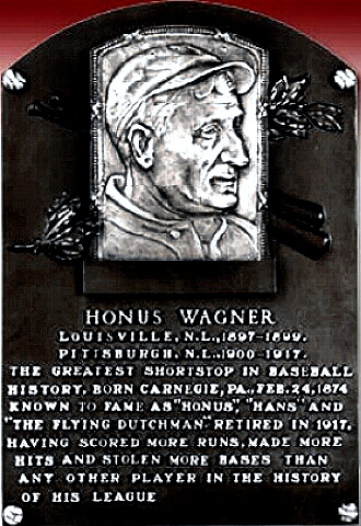 Honus Wagner's Hall of Fame plaque