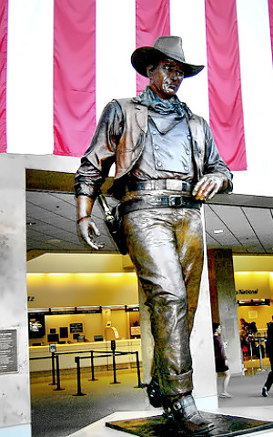 Statue of Actor John Wayne at Orange County Airport