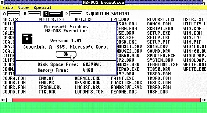Windows 1.01 screenshot