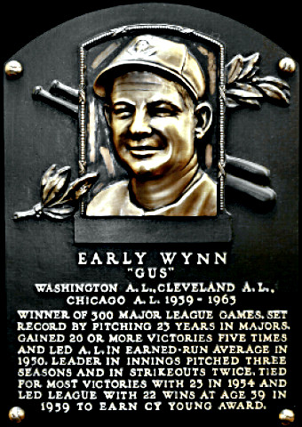 Early Wynn Hall of Fame plaque
